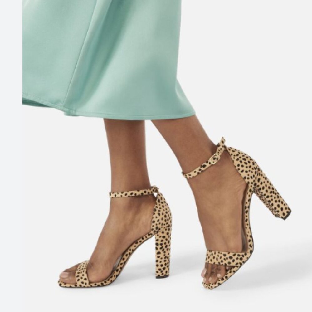 JustFab Leopard Tall Heel Sandals